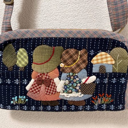 Whimsical Storybook Friends Appliqué Fabric Shoulder Bag