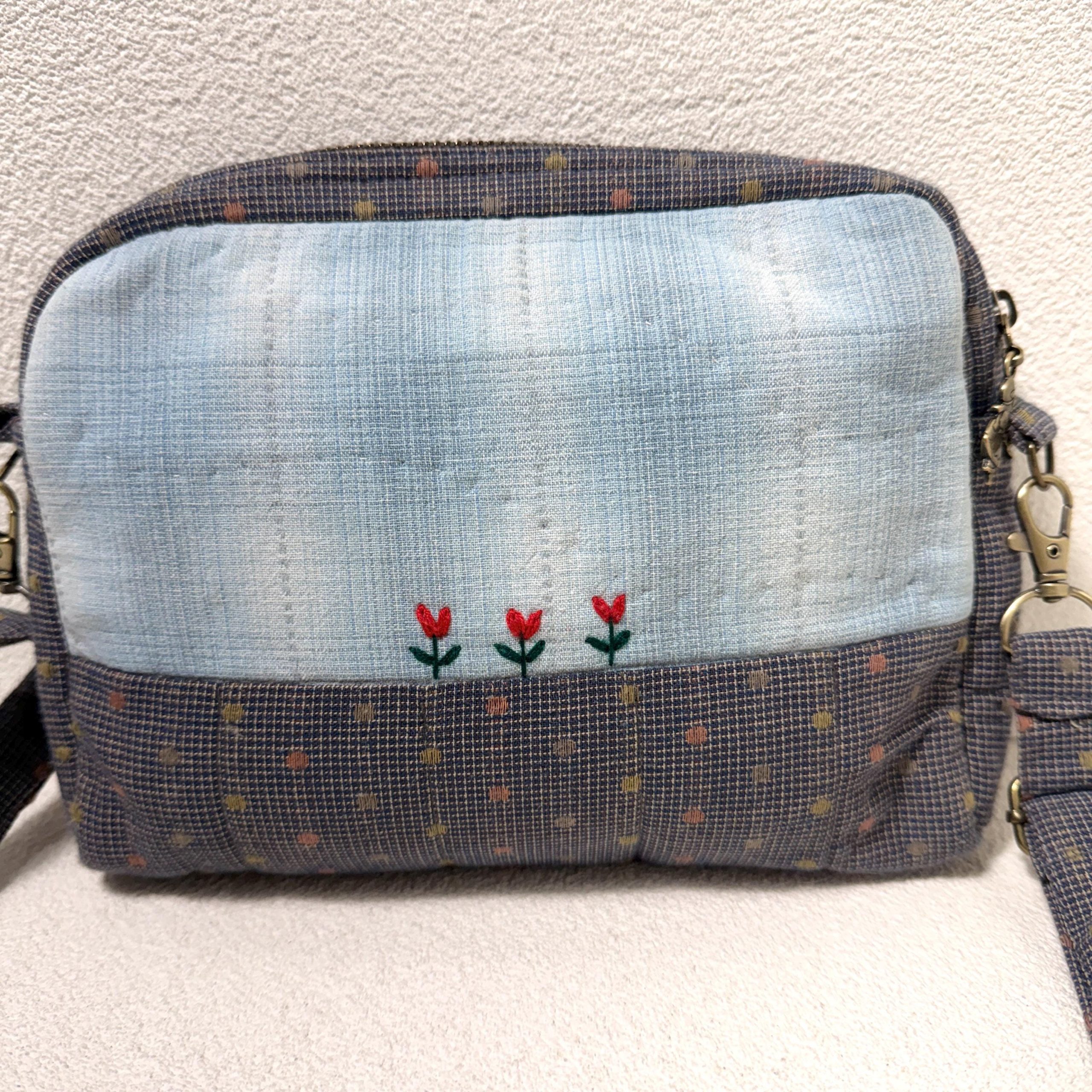 Whimsical Village Girl and Goose Appliqué Fabric Crossbody Bag - Image 5
